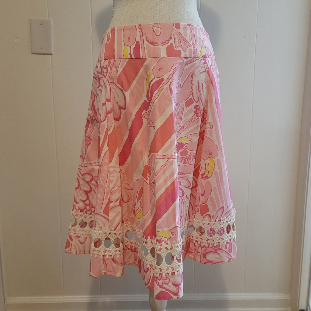 Lily Pulitzer flamingo skirt size 4